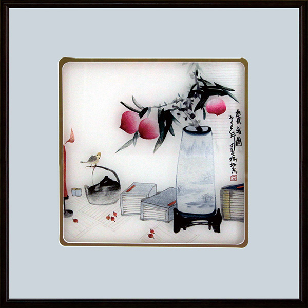 花瓶三联画1（尺寸外框55×55）