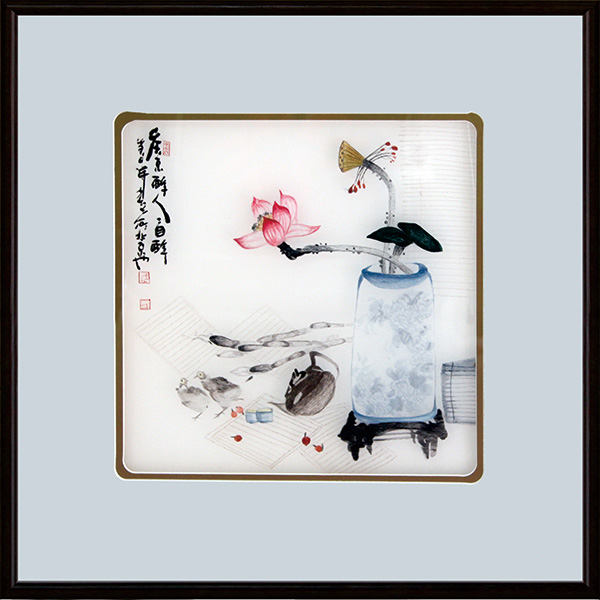 花瓶三联画2（尺寸外框55×55）