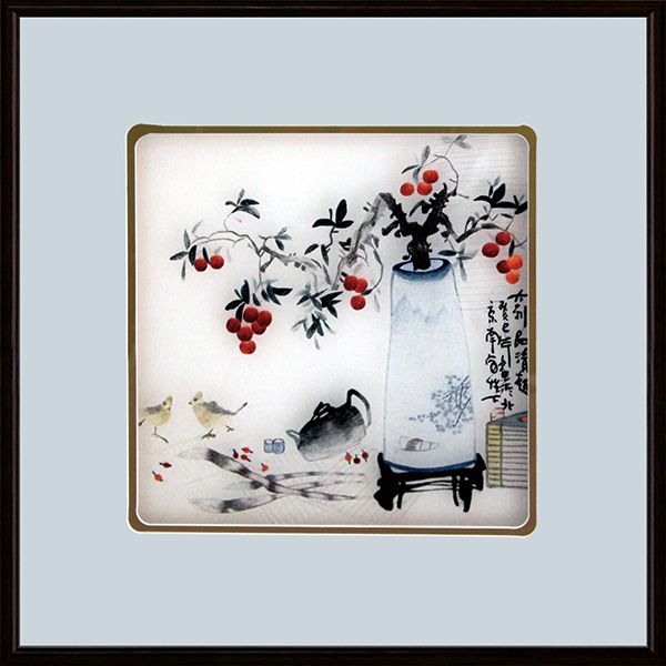 花瓶三联画3（尺寸外框55×55）