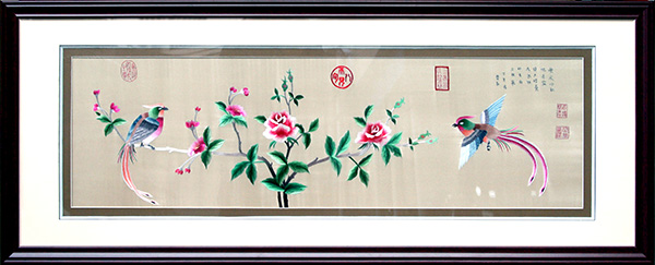 五只小鸟（宋画精绣）尺寸外框50×125-(3)