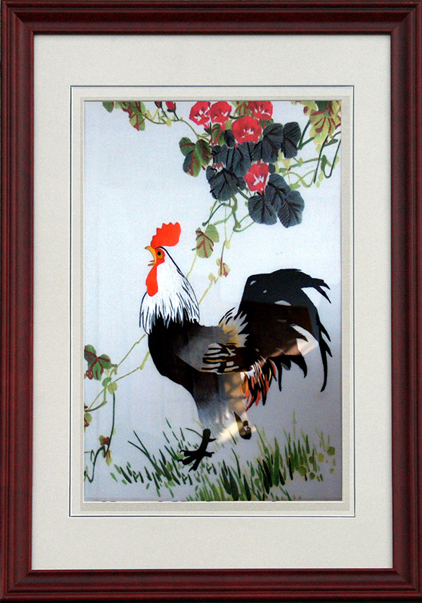 一只公鸡（尺寸外框83cmx63cm）