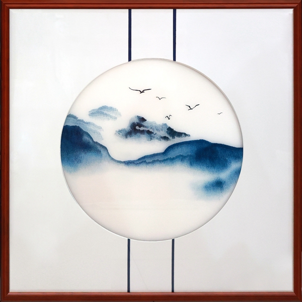 彩墨山水三联画273✘73